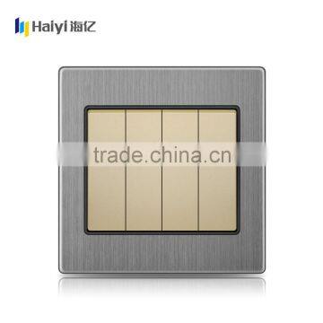 Haiyi UK Standard 4 Gang 1 Way Light Wall Touch Switch