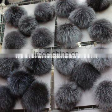 100% Silver Fox Fur Ball As Christmas Accessories and Decoration