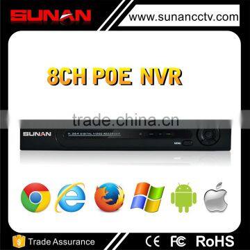 8channel 3mp ip camera h.264 nvr poe nvr