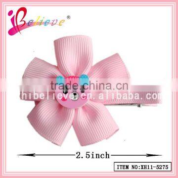 Factory wholesale fabric covered hair clips,ribbon flower hair clip from China