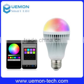 Smart intelligent dimmable colorful WiFi LED light bulb with remote control