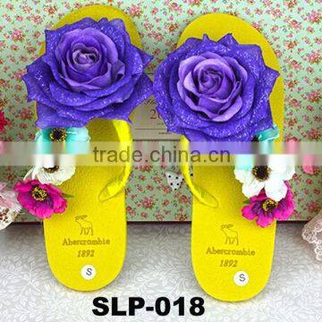 DIY original handmade flower beach slipper for summer