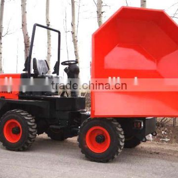 3ton tipping dumper with turning rotary bucket,1.5cbm capacity cabin A/C