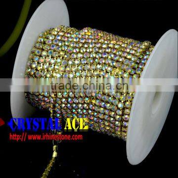 Sparkle Crystal AB rhinestone chain, crystal cup chain wholesale china