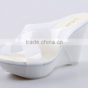 2016 Manufacturers Newest Design Crystal Straps Jelly Sandals Wedge Shoes FW16 Pvc Ladies Shoes photo-4