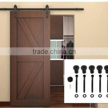 Black Antique Style Steel Rustic Modern Interior Solid Wood Sliding Barn Door Hardware