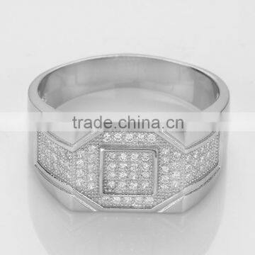 CYW Gentleman Valuable Silver Ring Micro Inlays Zircon Rings for Bollywood photo-2