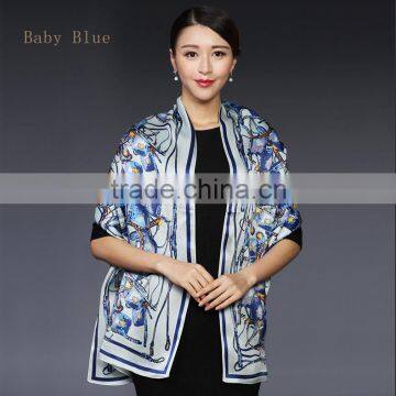 Manufacturer Wholesale 100% Silk Hijab Scarf Euro Style Digital Printing Silk Scarves Girls Party Dresses photo-4