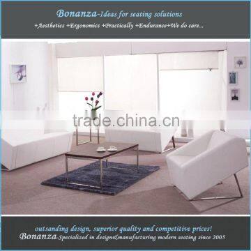 Leather Sofa With Stainless Steel Legs 833# Leather Sofa With Steel Legs, Leather Sofa Metal Legs photo-5
