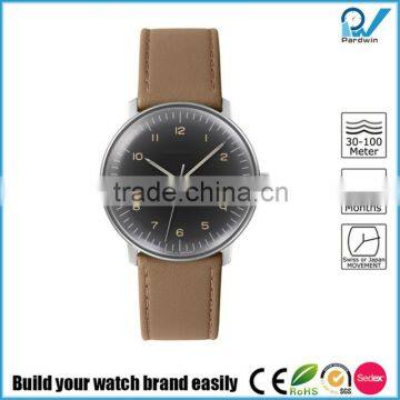 Fascinated watch collections germany design brand stainless steel case leather strap watch japan automatic movement