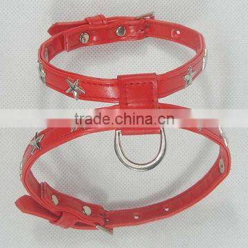 Silver Star Inlay Red Leather Harness