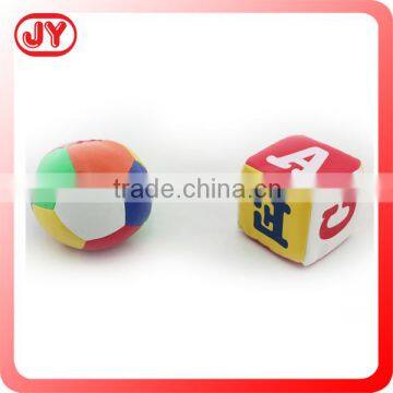 Hot selling 2 asst styles dice stress ball with EN71 and more packing is PVC Bag with header