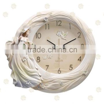 Handmade carved Fashion Artist Beatiful Girl colorful clock/