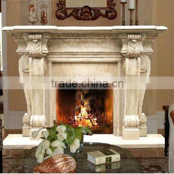 Western Style Hand Carved Corner Fireplace Mantels