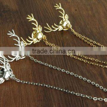 Antler Sweater Chain Clips Cardigan Clips Collar Clips Gold Sweater Guard Brooch photo-4