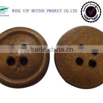 13mm painted brow 4 holes natural wood button