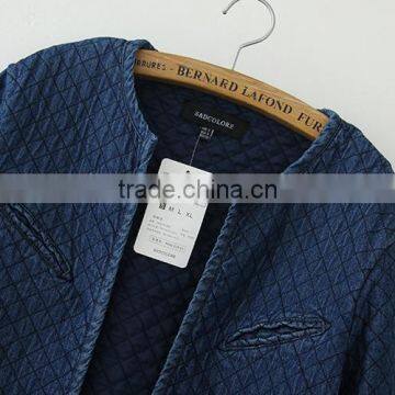 2014 European Women Fashion 100% Cotton Slim Denim Long Sleeve Jeans Winter Cotton-padded Jacket photo-4