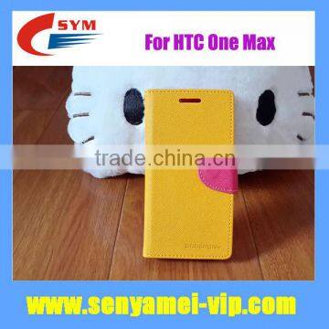 Good quality new product wallet flip leather case for HTC one Max case from China supplier