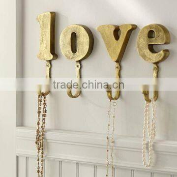 Wall Hook, Brass Alphabet Wall Hook, Wall Hanger