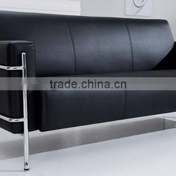 Hot Sale Modern Black Leather Sofa With Steel Frame photo-4
