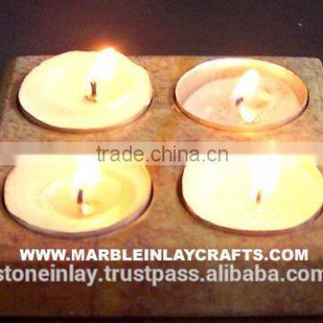 4 Soapstone Candle Holder