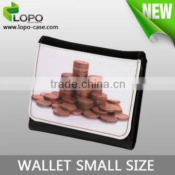 2016 New Arrival Sublimation printable fold PU Leather Wallet Purse with Small Size