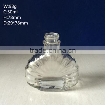 empty 50ml flat round wisky wine glass bottle with lid