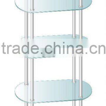 long oval glass shelf 5 tiers