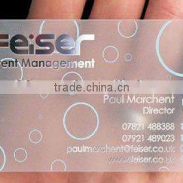 Hot sell high quality manufacturer pvc transparent business card