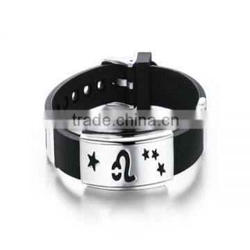 new design silicone bracelet with metal charm/clip