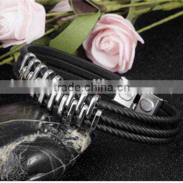 Top Sale Wholesale Genuine Silicone Bracelet Cool Men's Bracelet