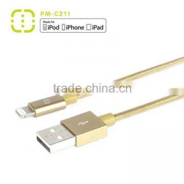 walnut aluminum charge cable for iphone 6s mfi certified