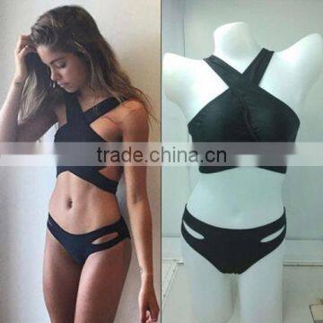 Sey tight bandage split bikini swimwear bikinis fashion women hollow