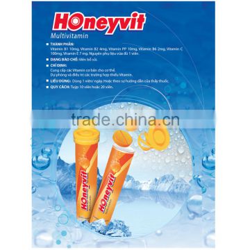 Effervescent tablet tubes HONEYVIT