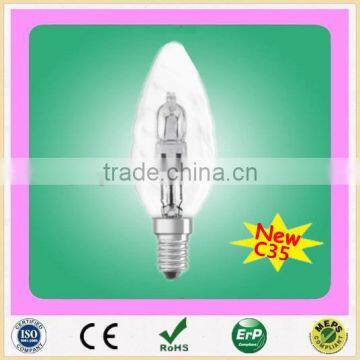 New C35 E14 Ripple 220-240V 18W28w42w Eco Halogen Lamp Candle