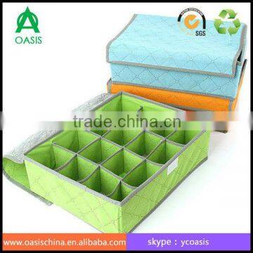 16 Slots Storage Box With Soft Cover/ 16 Grid Pretty Fabric Covered Storage Box