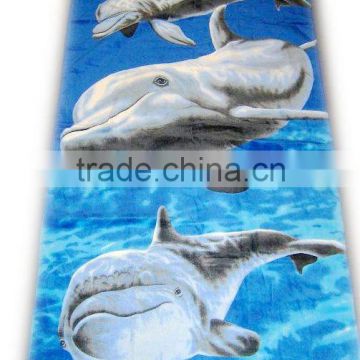 dolphin design print beach towel