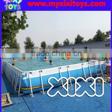 Popular metal frame swimming pool, inflatable water obstacle pool