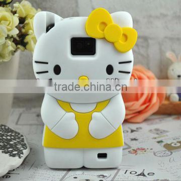 Cute Design 3D hello kitty Silicone Case For Samsung I9220