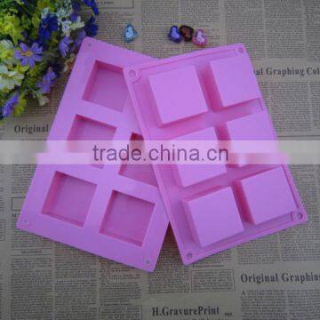 hot selling 6 squares silicone soap mold