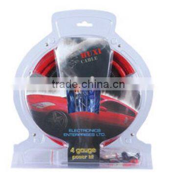 high end 4GA CCA Transparent Red Car Cable kit Made in China