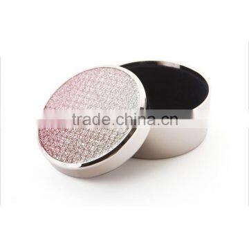 2015 metal pink round Jewelry Boxes for wedding