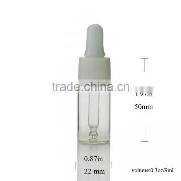 9ml Empty Refillable Glass Essential Oil Jars With White Glass Eye Dropper Cap