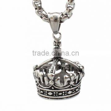Never fade man stainless steel Roman crown pendant with stock