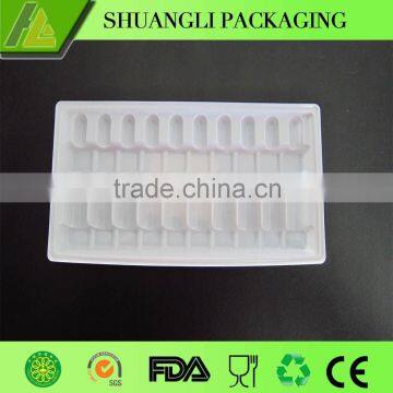 Blister process white color plastic ampoule vial packing trays