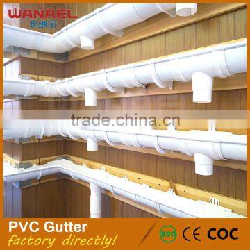 Wanael colored qualified roof gutter system pvc rain gutter in nigeria