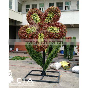 Dense leafy artificial flower topiary sculpture for garden ornaments