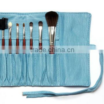 mini portable 7 piece cosmetic makeup brush sets with pouch