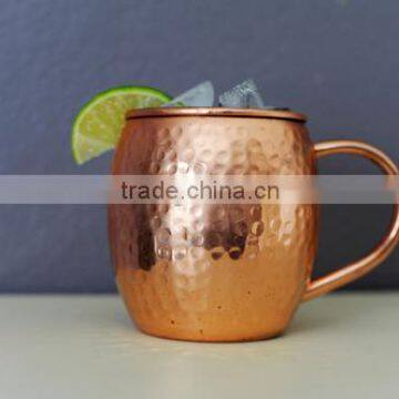 Pure Copper Hammered Beer Mugs, Moscow Mule Hammered Copper Beer Mug , Solid Copper Mugs for Moscow Mule