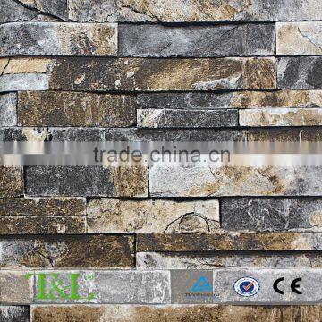 Nature design pvc 3d brick wallpaper